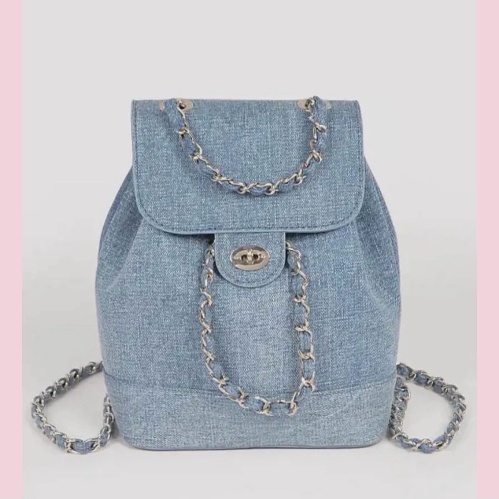 Stylish Blue Denim Backpack